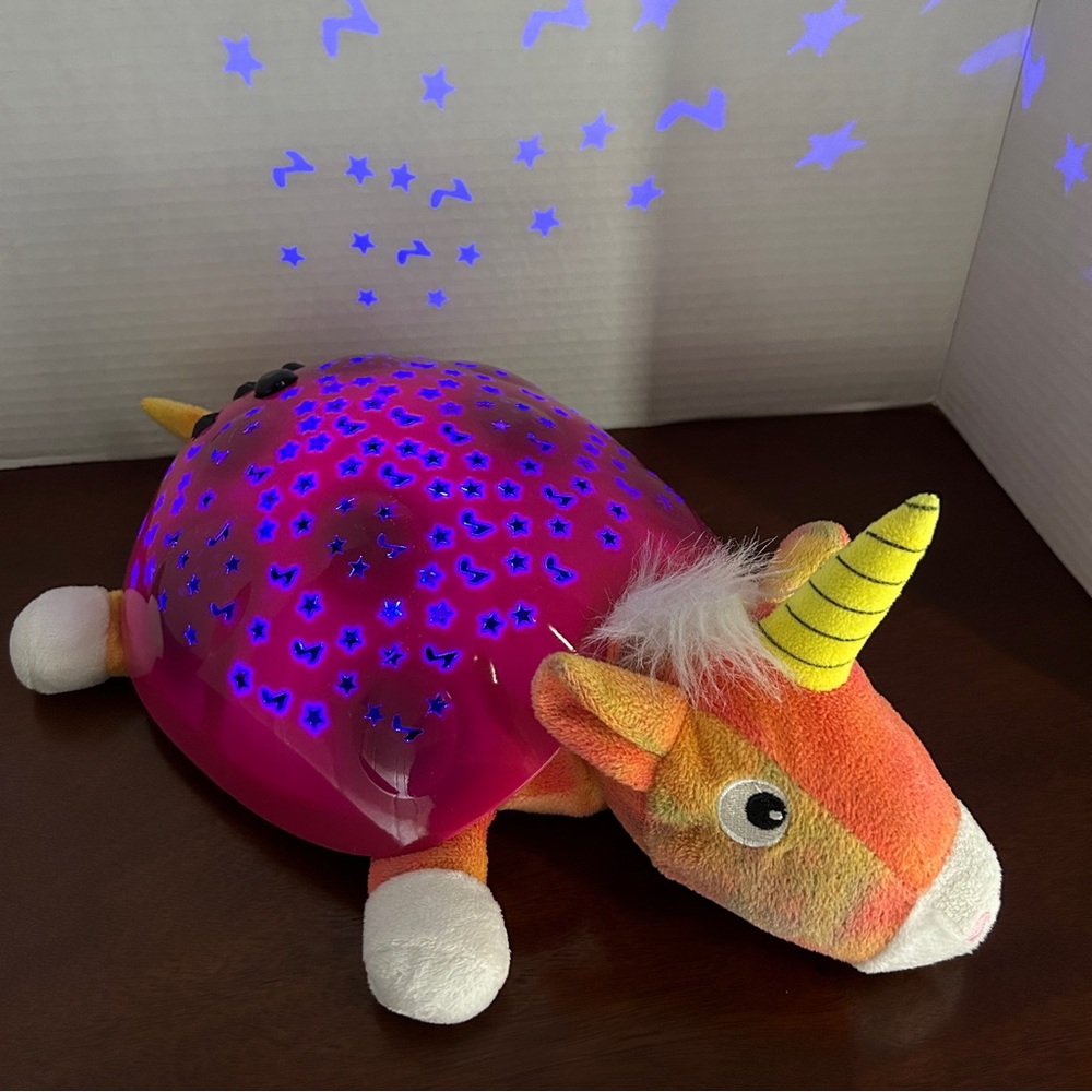 Colourful Tie Dye Unicorn Plush Hard Shell Projection Night Light